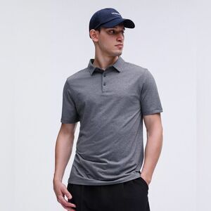 Lululemon | Evolution Short-Sleeve Polo Shirt in hearhered black | size Large